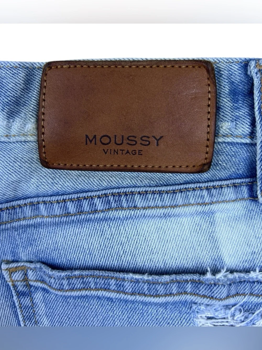Moussy Vintage Hillrose Skinny Jeans 24 Blue Distressed Japan Preppy Minimalist